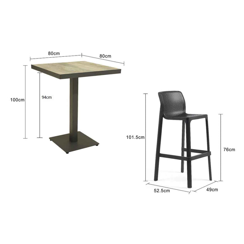 Clifton Table Nardi Net Stool Outdoor Bar Setting