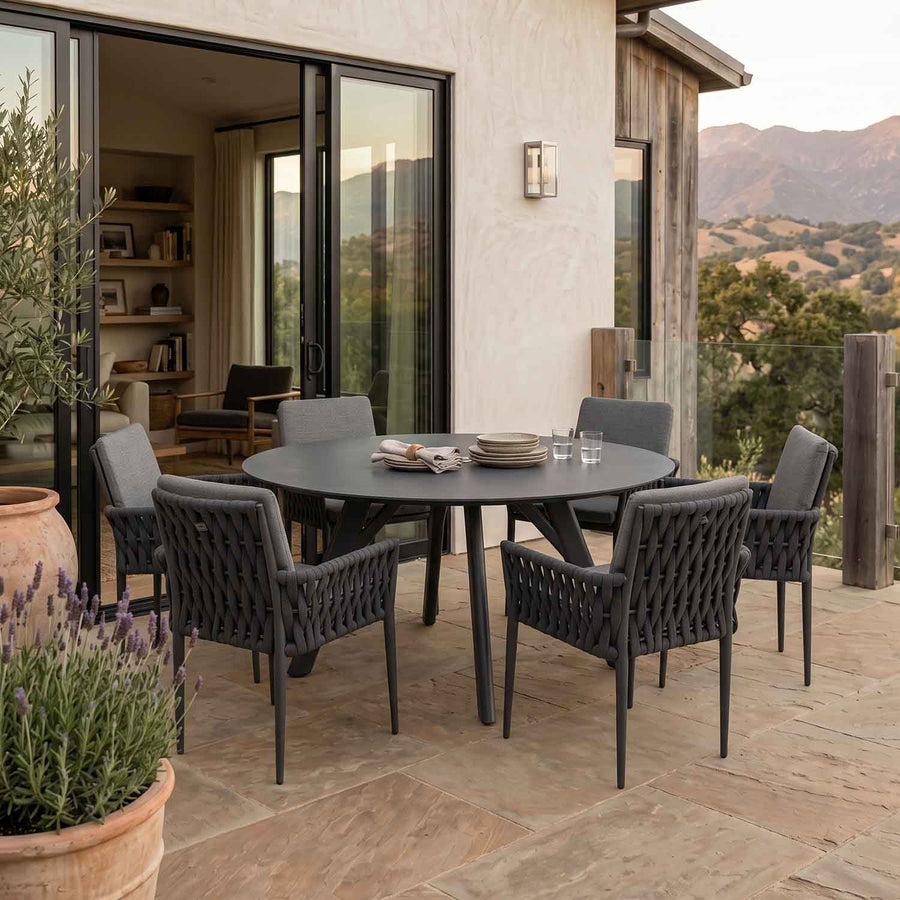 Iowa 150 cm Table Lawson Chair Outdoor Dining Setting