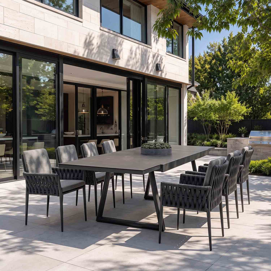 Mykonos Table Lawson Chair Outdoor Dining Setting