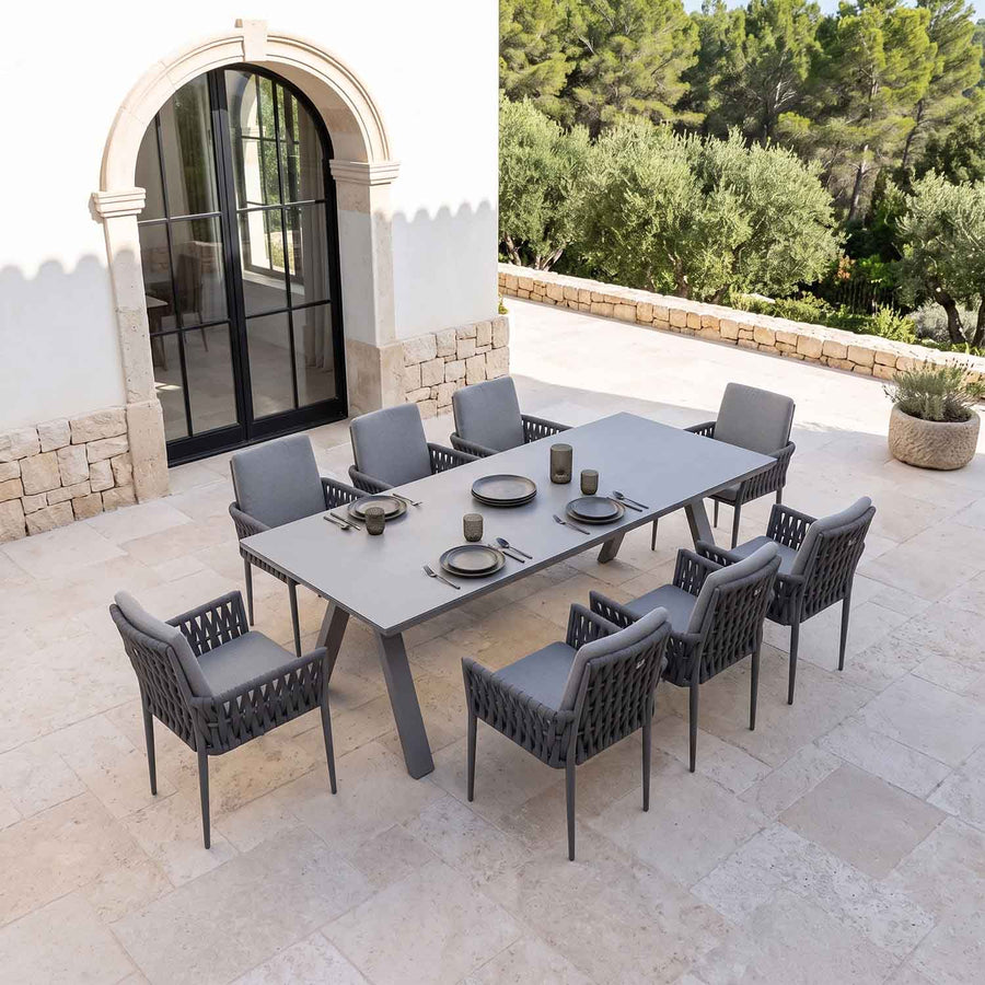 Neverland II Extension Table Lawson Chair Outdoor Dining Setting