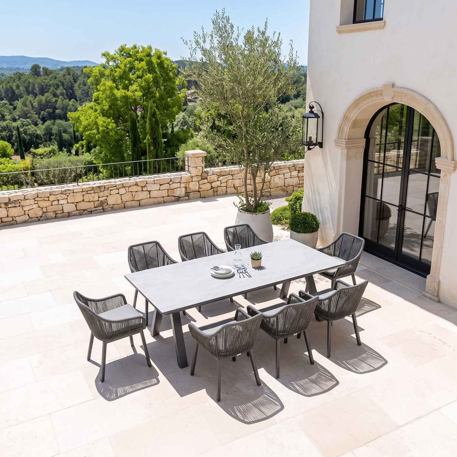 Neverland II Extension Table String Chair Outdoor Dining Setting