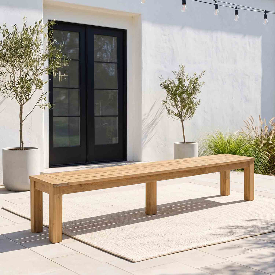 Polly Outdoor Recycled Teak Bench 220 cm