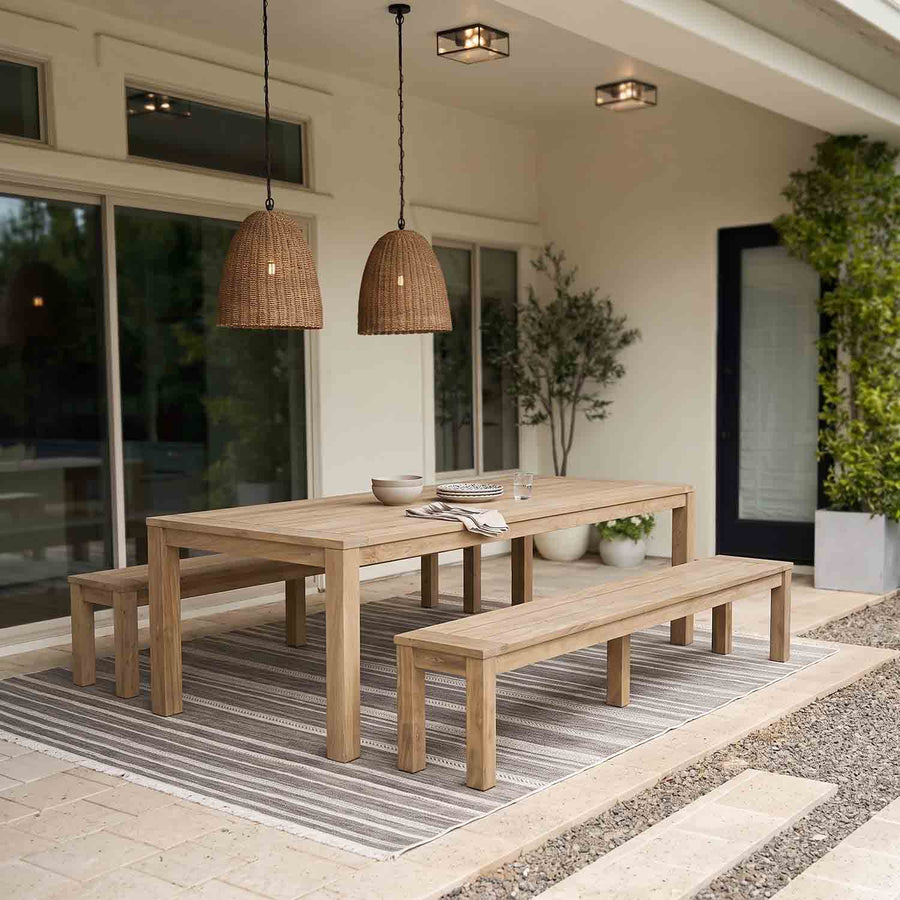 Polly 300 cm Table Polly 270 cm Bench Outdoor Dining Setting