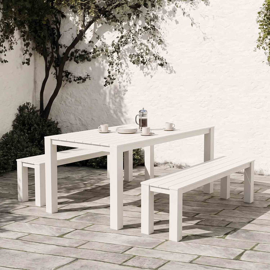 Vernon 160 cm Table Vernon 140 cm Bench Outdoor Dining Setting