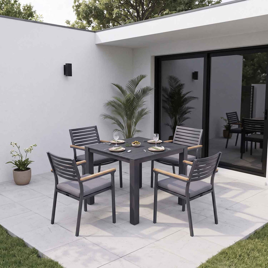 Vernon 90 cm Table Lotus Chair Outdoor Dining Setting