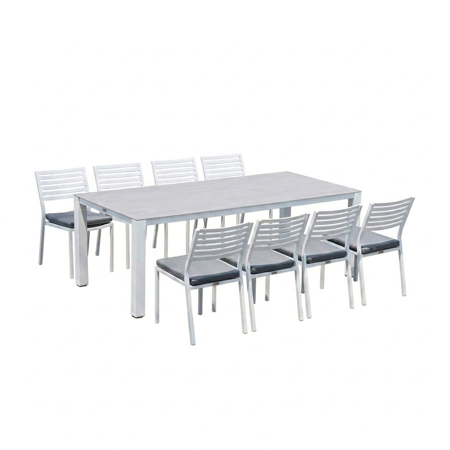 Vernon Ceramic Table 220 cm Coda Chair Outdoor Dining Setting