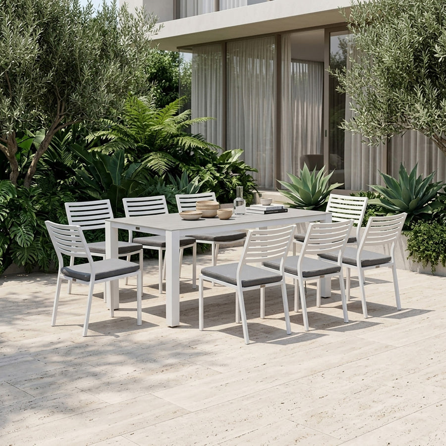Vernon Ceramic Table 180 cm Coda Chair Outdoor Dining Setting