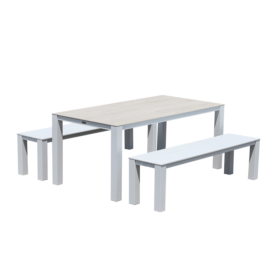 Vernon Ceramic Table 180 cm Vernon Bench 160 cm Outdoor Dining Setting