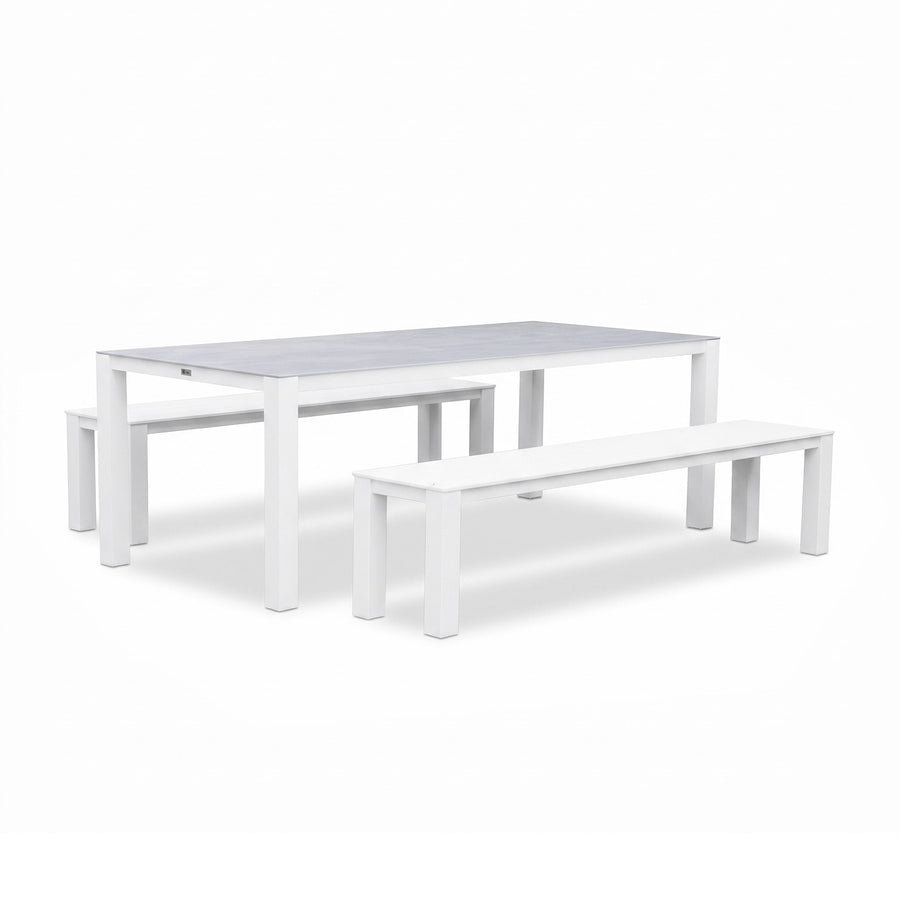 Vernon Ceramic Table 220 cm Vernon Bench 200 cm Outdoor Dining Setting
