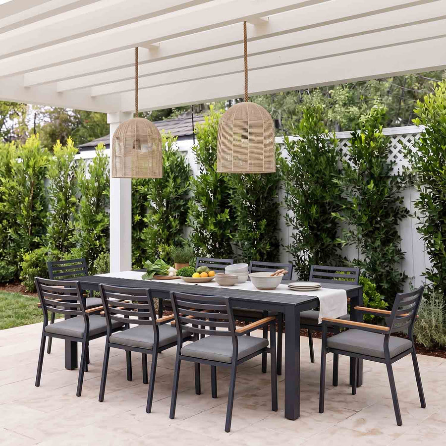 Vernon 180 cm Table Lotus Chair Outdoor Dining Setting