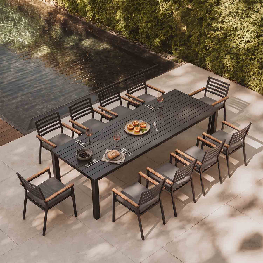 Vernon 270 cm Table Lotus Chair Outdoor Dining Setting
