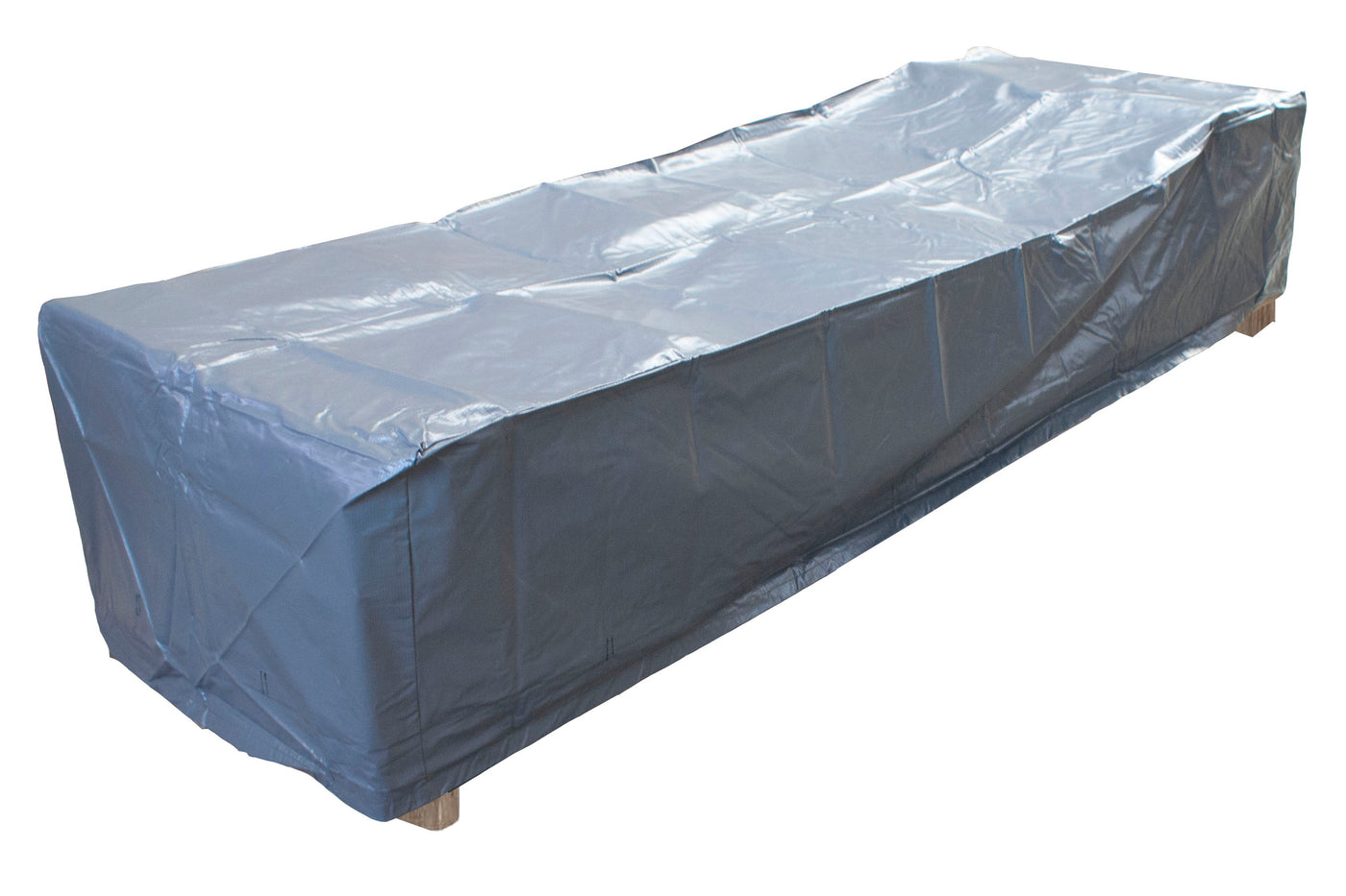One of our grey sun lounge covers, set against a plain white background, providing reliable protection for your sun lounge.