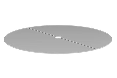 Grey circular fire pit cover from EcoSmart, set against a plain white background, designed to protect your EcoSmart fire pit.