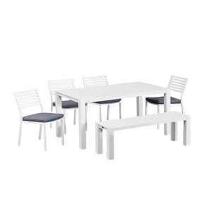Vernon 160 cm Table Vernon 140 cm Bench and Coda Chair Outdoor Dining Setting