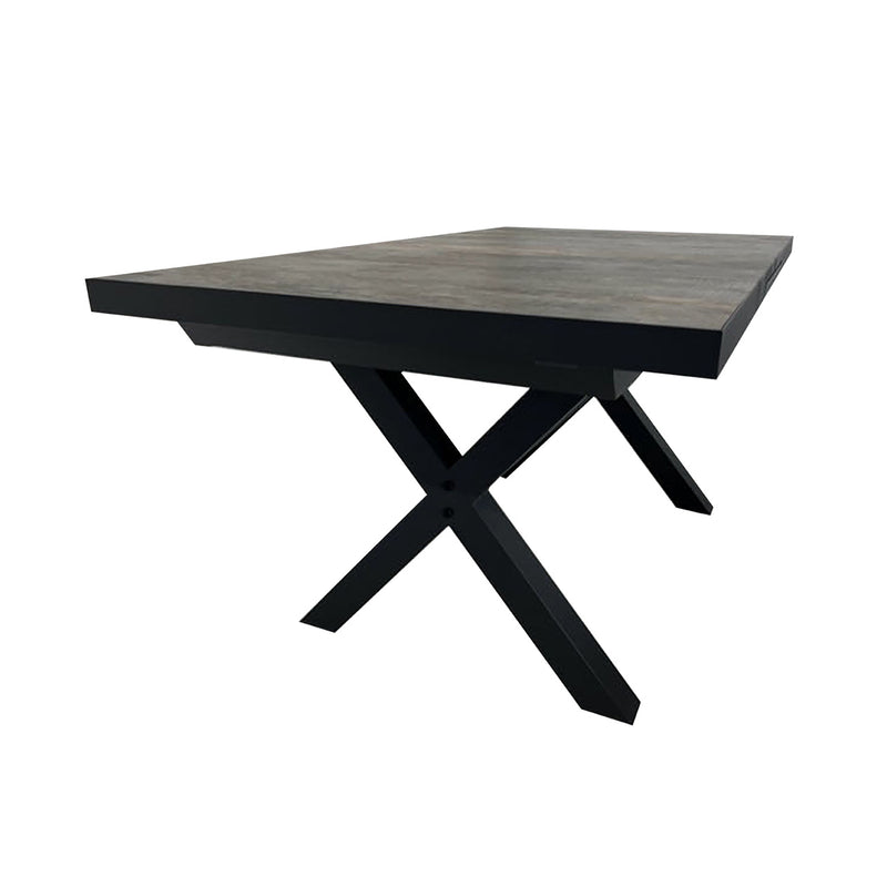 Black ceramic extendable outdoor dining table from the &