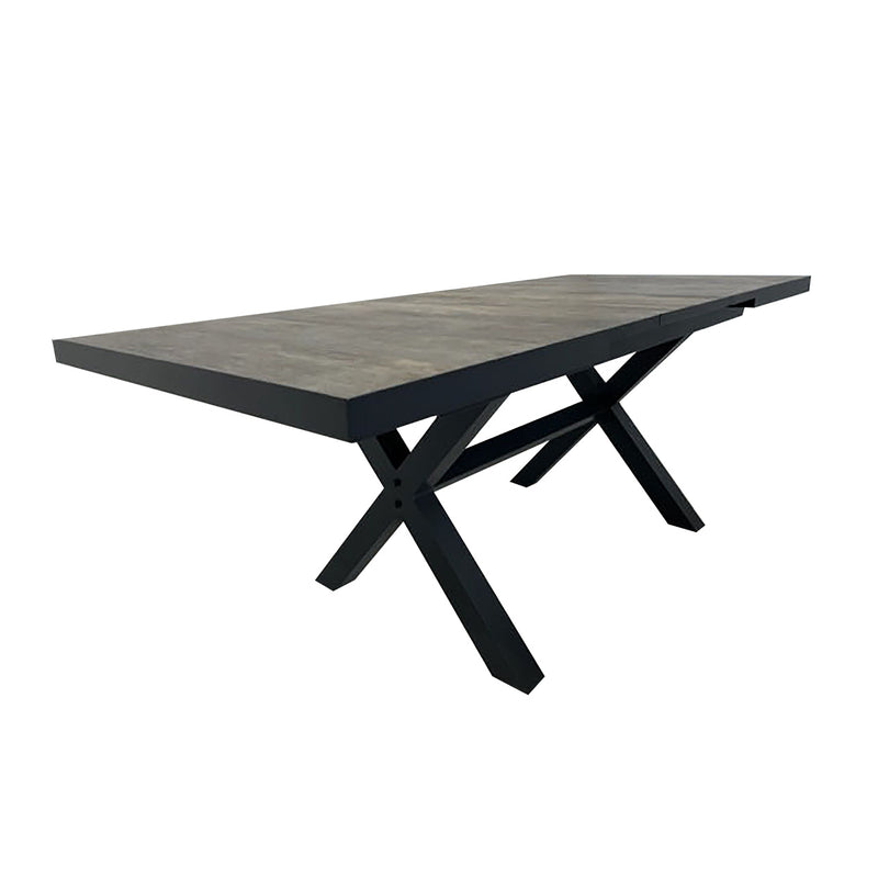 Black ceramic extendable outdoor dining table from the &