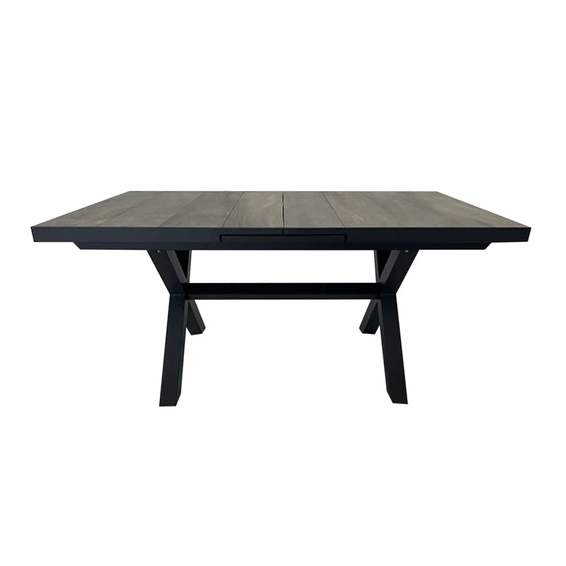 Black ceramic extendable outdoor dining table from the &