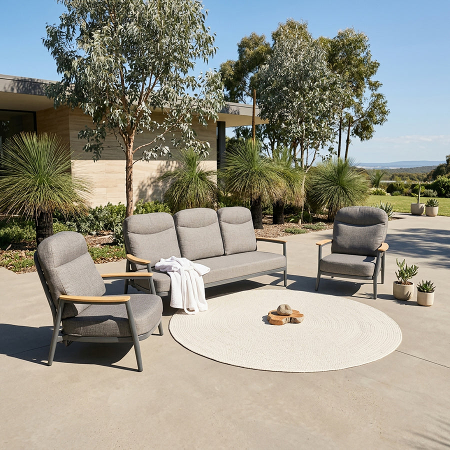 Anchorage 5 Seater Outdoor Aluminium Recliner Lounge