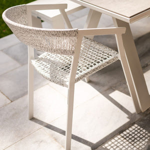 Charcoal and white Auto Dining Chair in rope and twist wicker, a stylish piece of Outdoor Furniture and Outdoor Chairs.