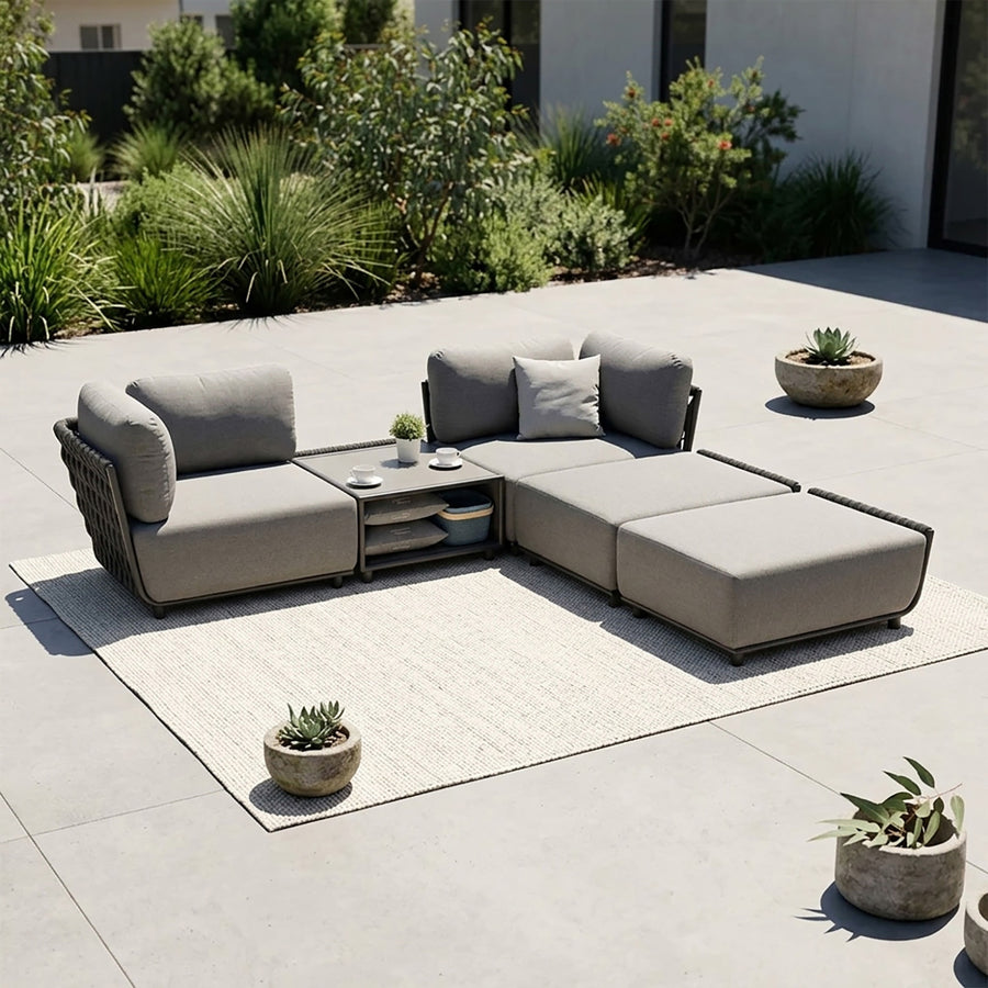Lawson 4 Seater Outdoor Rope Modular Lounge Setting
