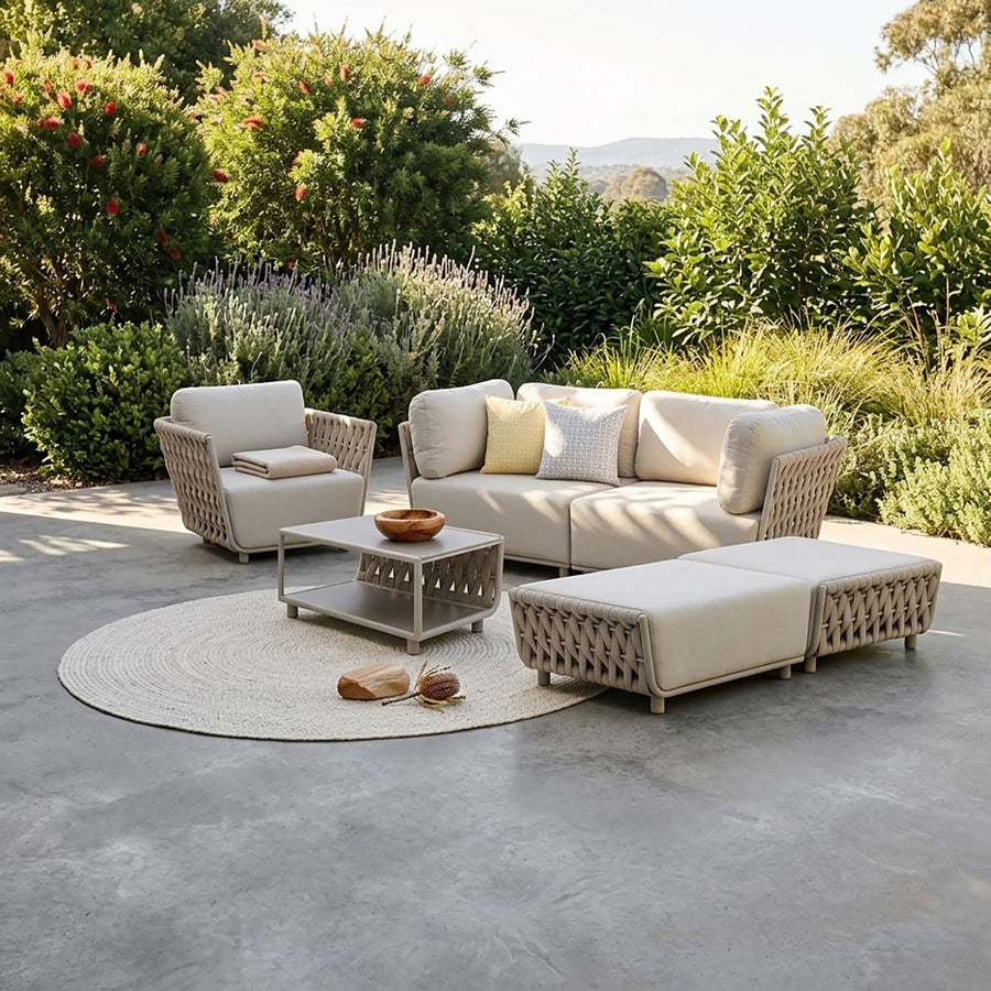 Lawson 5 Seater Outdoor Rope Lounge Setting