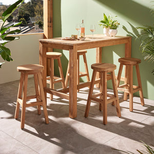Miles Outdoor Recycled Teak Bar Table 150 cm