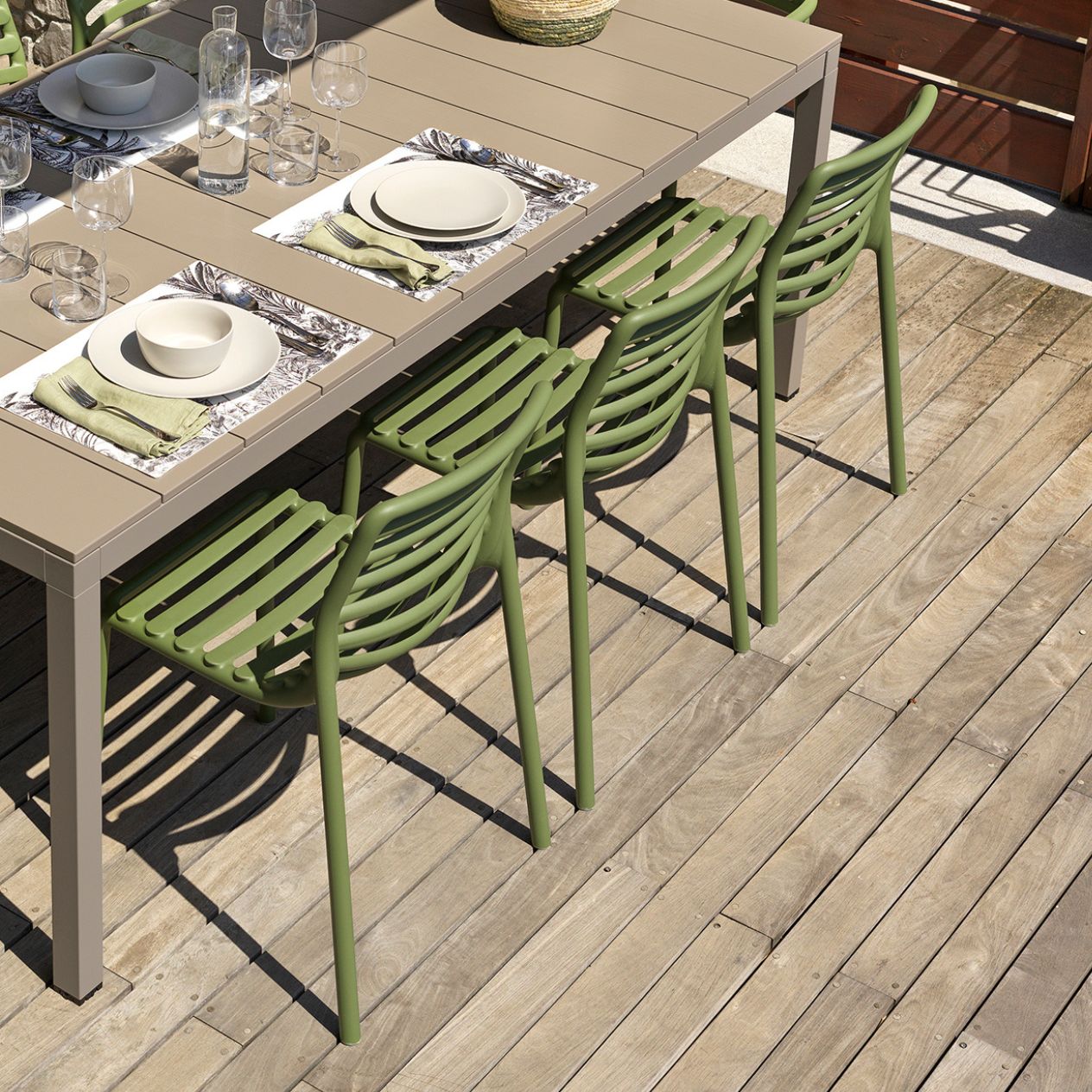 Nardi Doga Outdoor Resin Armless Dining Chair Remarkable Outdoor Living