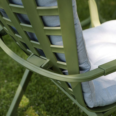 Nardi Folio armchair outdoor chair, robust polypropylene resin, in anthracite/white/green, for outdoor furniture
