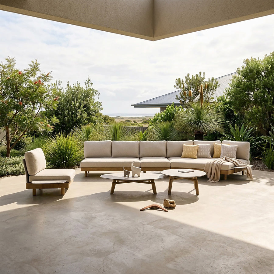 Regina 7 Seater Outdoor Aluminium Lounge Setting with Coffee Tables