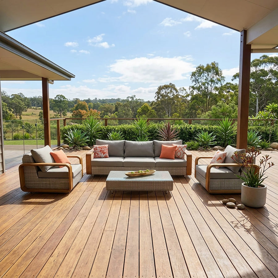 Rossland 5 Seater Wicker Outdoor Lounge