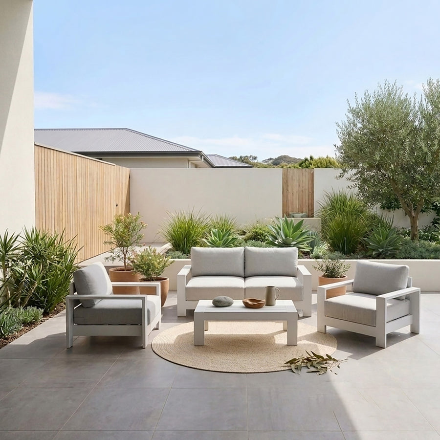 Skyline 4 Seater Outdoor Aluminium Lounge Setting With Coffee Table