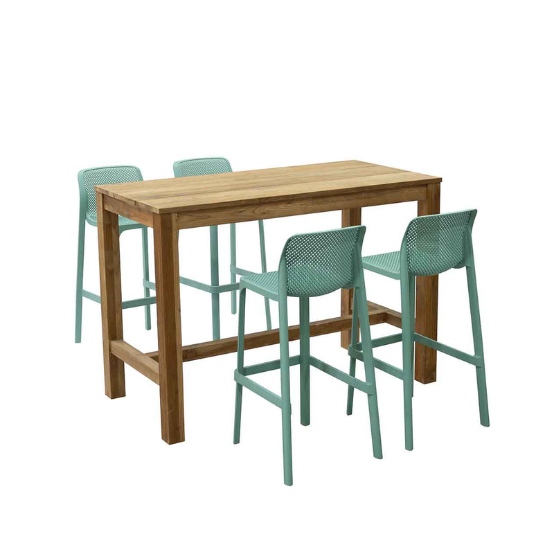 Miles Table Net Stool Outdoor Bar Setting