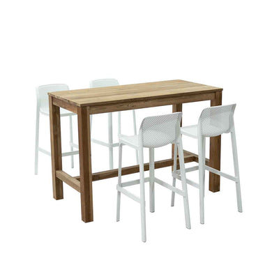 Miles Table Net Stool Outdoor Bar Setting