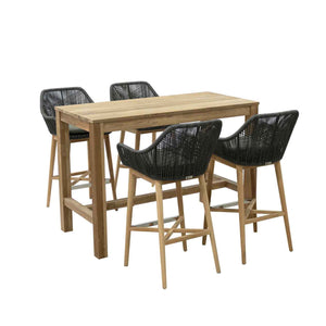 Miles Table String Stool Outdoor Bar Setting