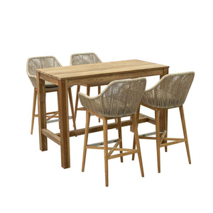 Miles Table String Stool Outdoor Bar Setting
