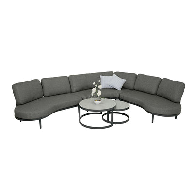 Aberdeen 5 Seater Aluminium Outdoor Lounge with Ancona Coffee Table