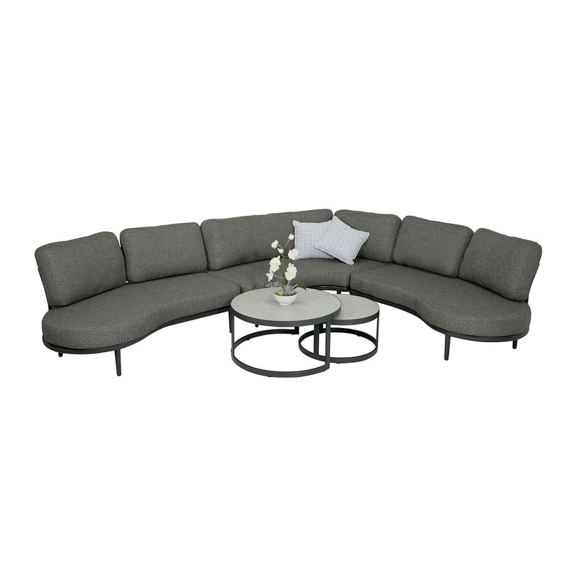 Aberdeen 5 Seater Aluminium Outdoor Lounge with Ancona Coffee Table