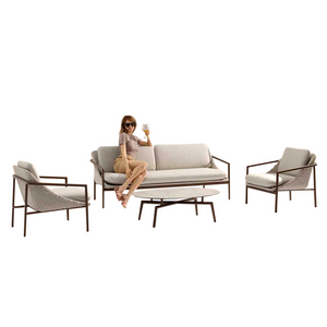 Adeline Rope Outdoor 5 Seater Lounge Setting with Coffee Table 114 cm