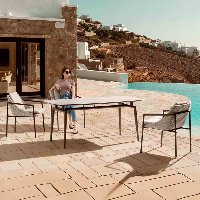 Adeline Aluminium Outdoor Dining Table 180 cm