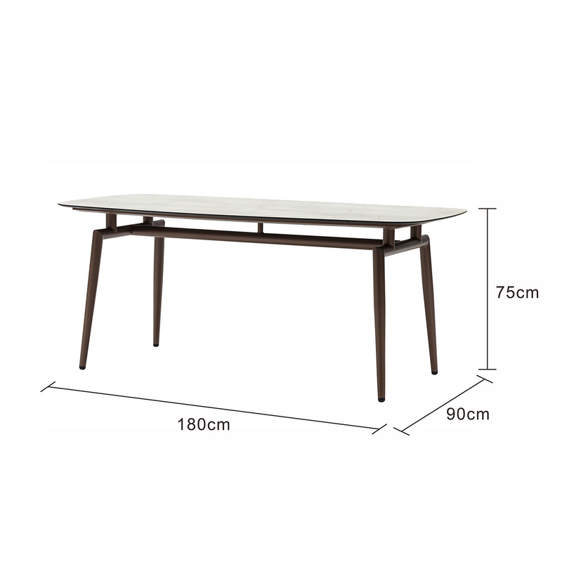 Adeline Aluminium Outdoor Dining Table 180 cm