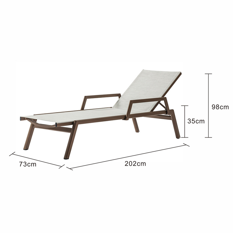 Adeline Aluminium Outdoor Sunlounger