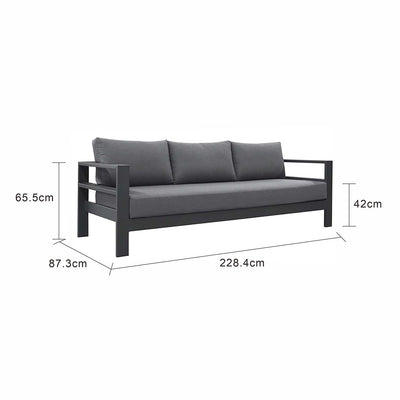 Albury 3 Seater Outdoor Aluminium Lounge