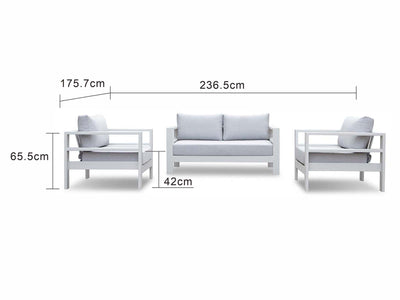 Albury 4 Seater Outdoor Aluminium Lounge