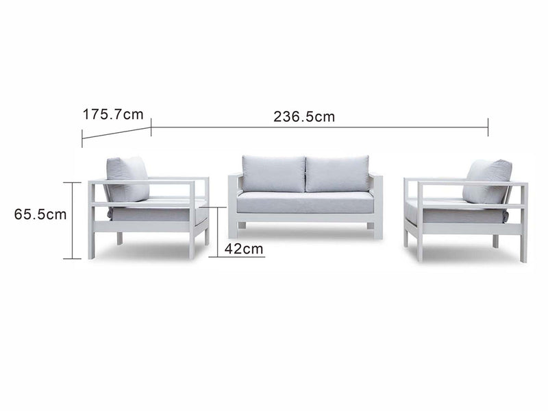 Albury 4 Seater Outdoor Aluminium Lounge