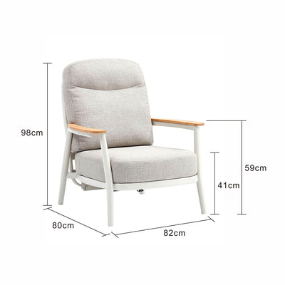 Anchorage Reclining Armchair Aluminium Outdoor Lounge