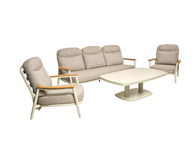 Anchorage 5 Seater Outdoor Aluminium Recliner Lounge with Coffee Table