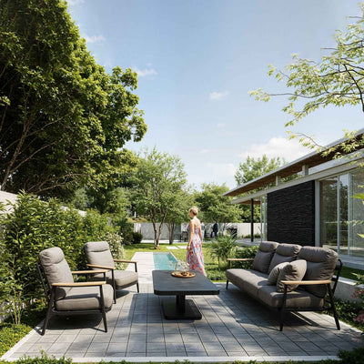 Anchorage 5 Seater Outdoor Aluminium Recliner Lounge