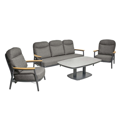 Anchorage 5 Seater Outdoor Aluminium Recliner Lounge with Coffee Table