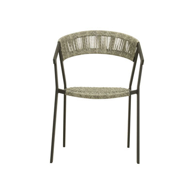 Charcoal and white Auto Dining Chair in rope and twist wicker material, perfect Outdoor Furniture and Outdoor Chairs.