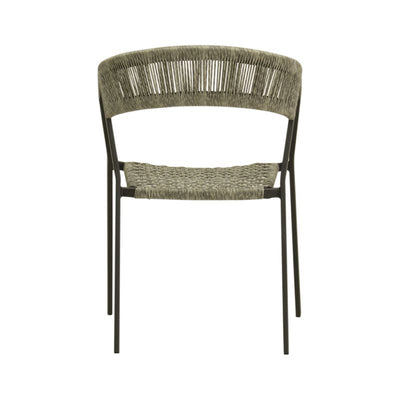 Charcoal and white Auto Dining Chair in rope and twist wicker material, perfect Outdoor Furniture and Outdoor Chairs.